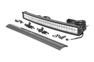 LED Light Bar - Rough Country - Curved | Dual Row | Cool White DRL - Chrome